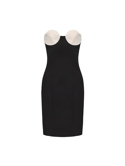 ATELIER MISS LU Abstract Flower Design Slim Fitting Dress - SHANNON.