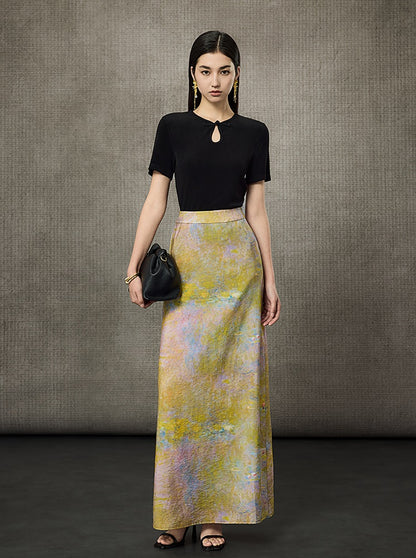 HECO Acetate Knit Buckle Cool Crop Short Sleeve Top - ENGAGE.