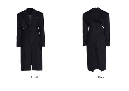 TINY IN two-piece cut-out black woolen coat-PRE