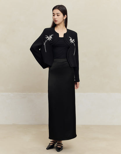 HECO spring embroidery acetate hemp short jacket women - gift.