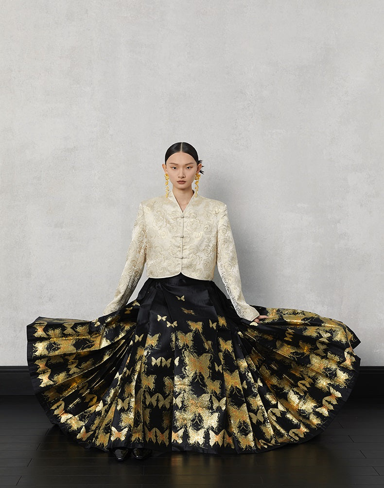 HECO  Butterfly Hanfu High Waisted Long Skirt - rain.