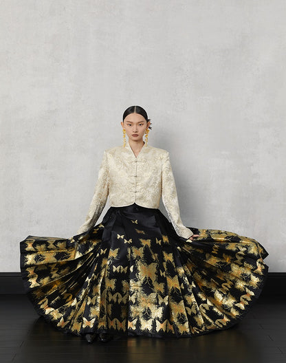 HECO  Butterfly Hanfu High Waisted Long Skirt - rain.