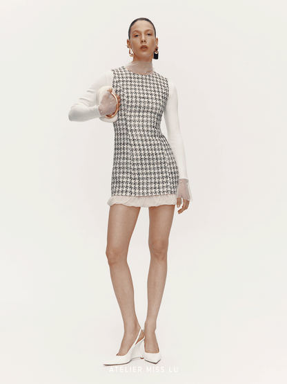 ATELIER MISS LU Hem Soft Yarn Slim Small Fragrance Dress - GRAN.