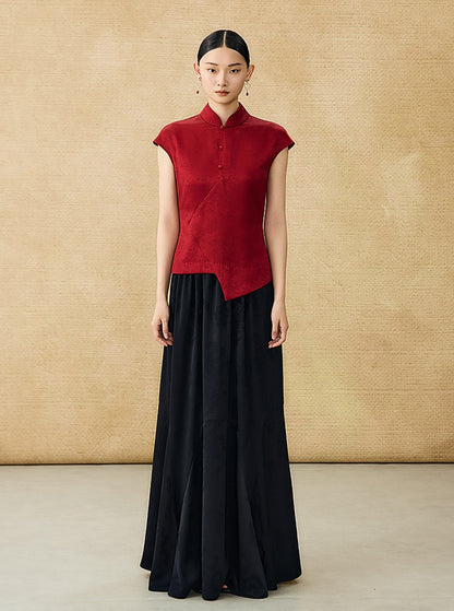 HECO Chinese Style Improved Small Stand Collar Shirt - HEAT .