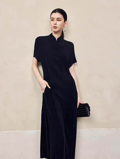 HECO  Acetate Knitted Slit black white Long Top Women - FAVOUR.