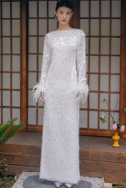 GOUDIN luxury high-end long sleeve evening dress- JADE.