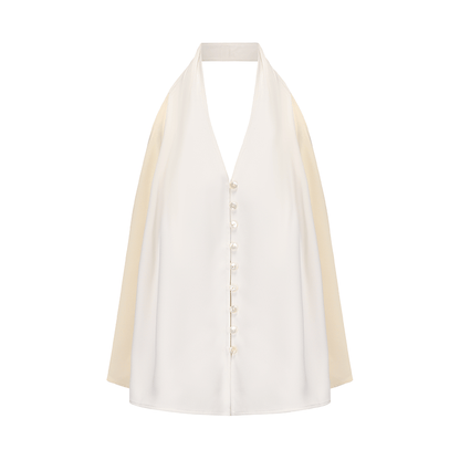 ATELIER MISS LU  color-block design backless halterneck A-line vest top - ENERGY
