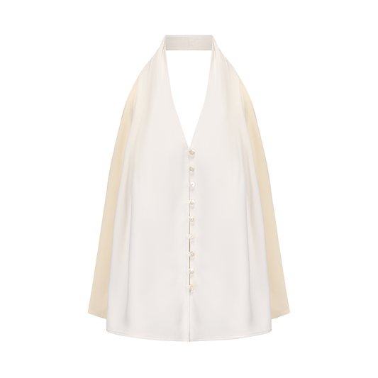 ATELIER MISS LU  color-block design backless halterneck A-line vest top - ENERGY