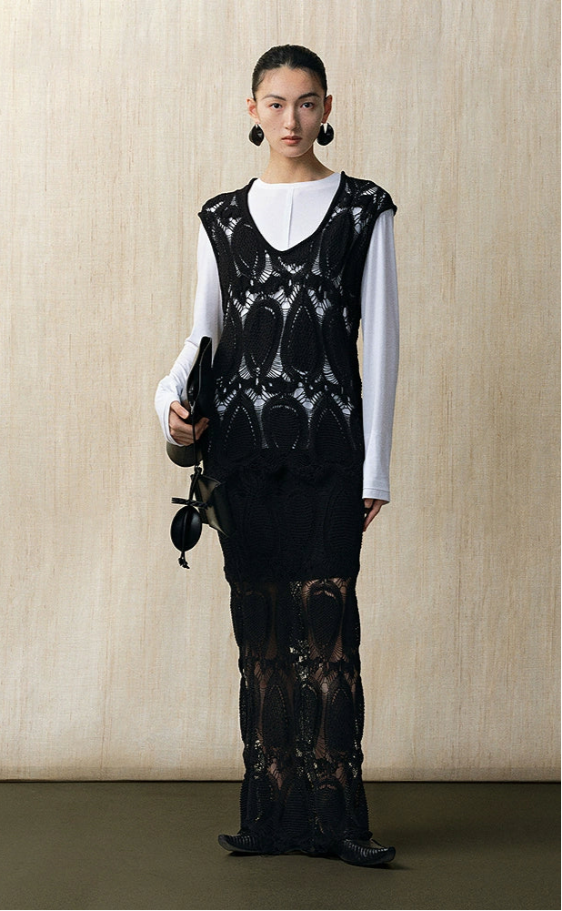 ZHUCHONGYUN white loose crew neck long-sleeved modal top-NATIE.