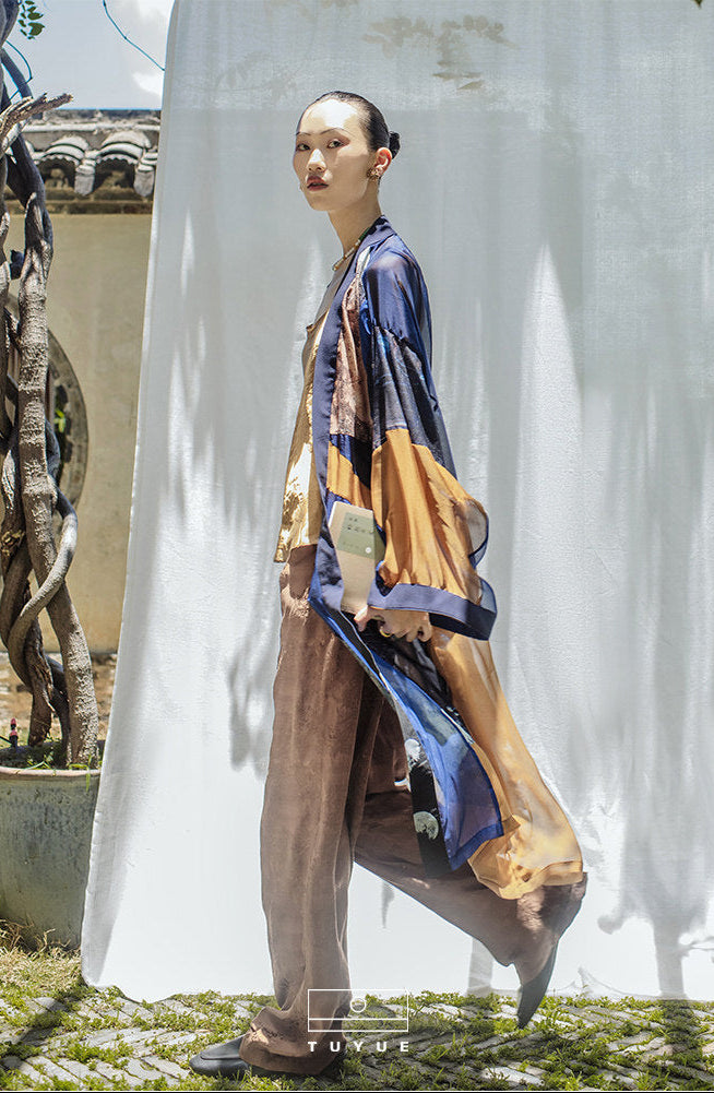 TUYUE Amber Satin Weave Zipper Casual Straight Pants- RACHEAL.