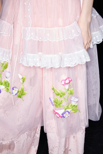 M essential Mackay designer brand mesh hand-painted morning glory vest - SAFE.