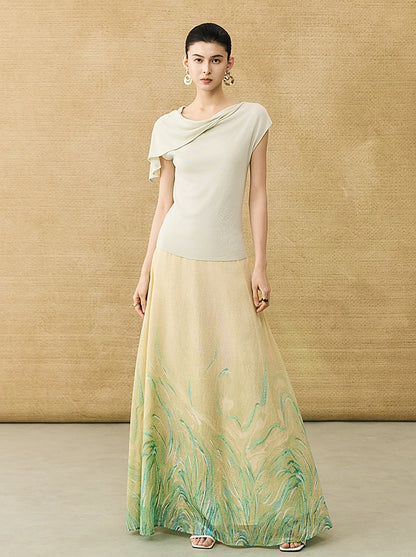 HECO Chinese temperament asymmetrical floating collar sleeveless base knit sweater - QUER.