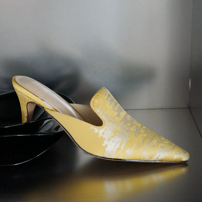 B-FEI Chinese pointed toe embroidered heels- JASON.
