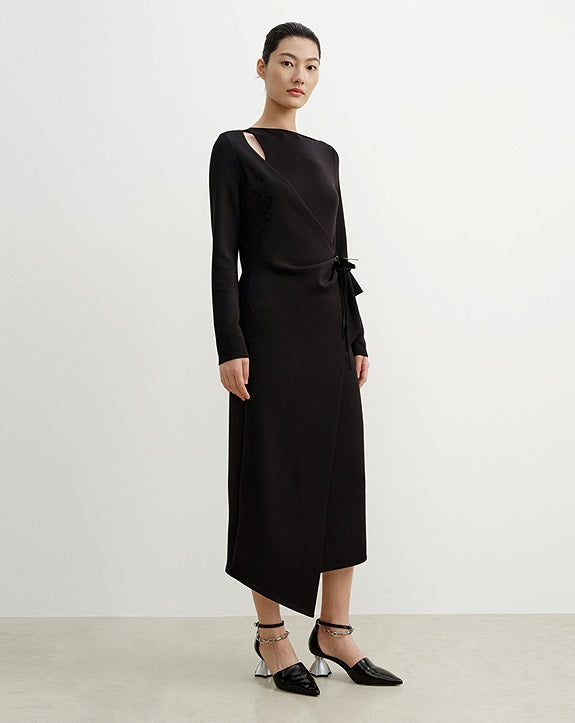 COMME MOI Lu Yan designer new women's fake two-piece irregular dress - HAPPY.