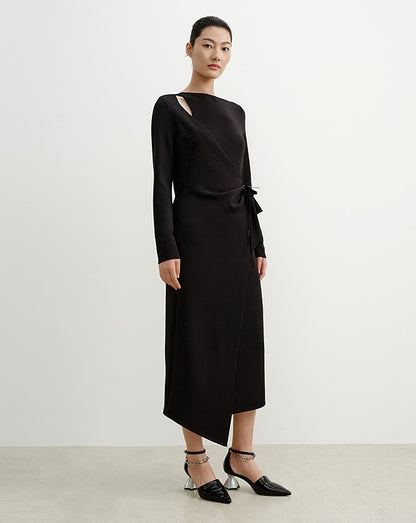 COMME MOI Lu Yan designer new women's fake two-piece irregular dress - HAPPY.