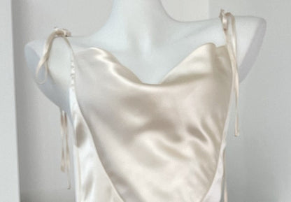 DOLLY Luxury White Stain Retro Sleeveless Long Fishtail Cocktail Dress-BETA