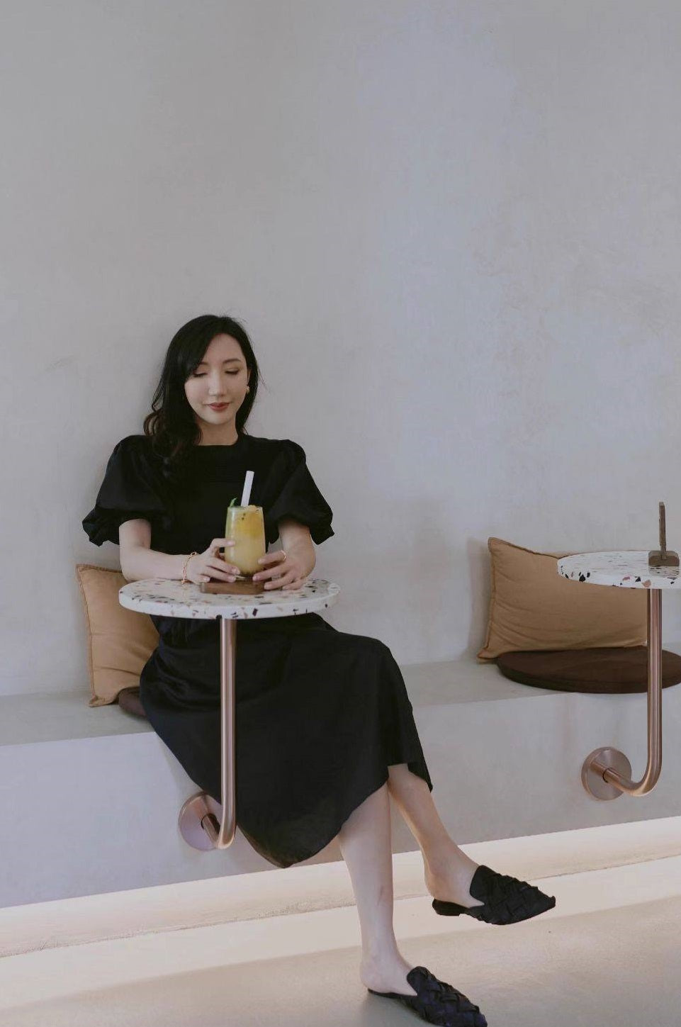 B-FEI pleated Miyake art fabric mules-WALIT.