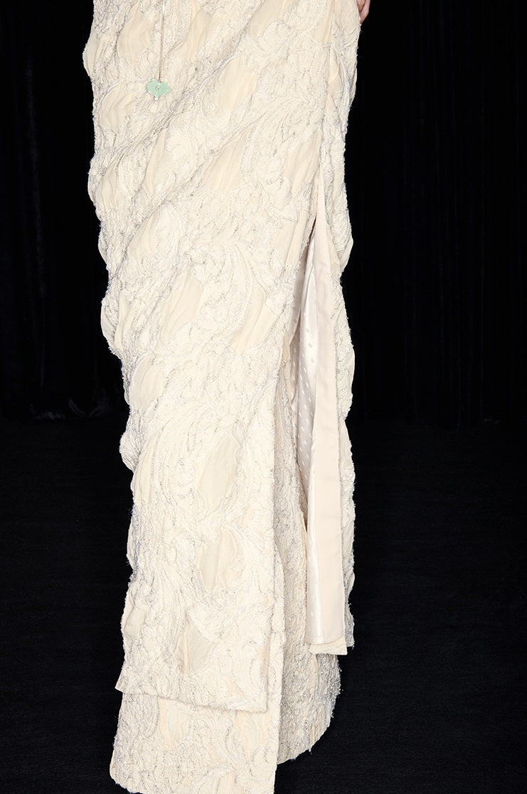 M essential Mackay designer Prima Jacquard irregularly cut short-sleeved dress - rebel.