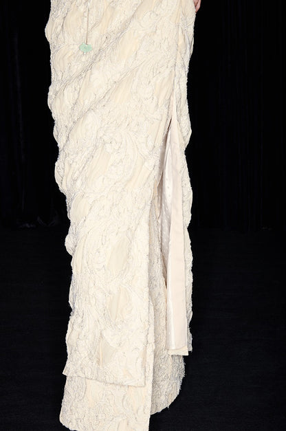 M essential Mackay designer Prima Jacquard irregularly cut short-sleeved dress - rebel.