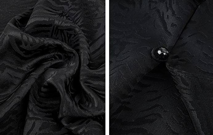 HECO Jacquard Round Neck Short Sleeve Black White Shirt Top Woman - GRACE.