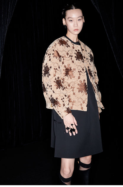 M essential Mackay designer Drop-coffee jacquard puffer jacket - apere.