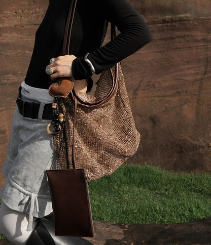 IUBALLET  Woven Bucket Large Tote Bag - HEROM.