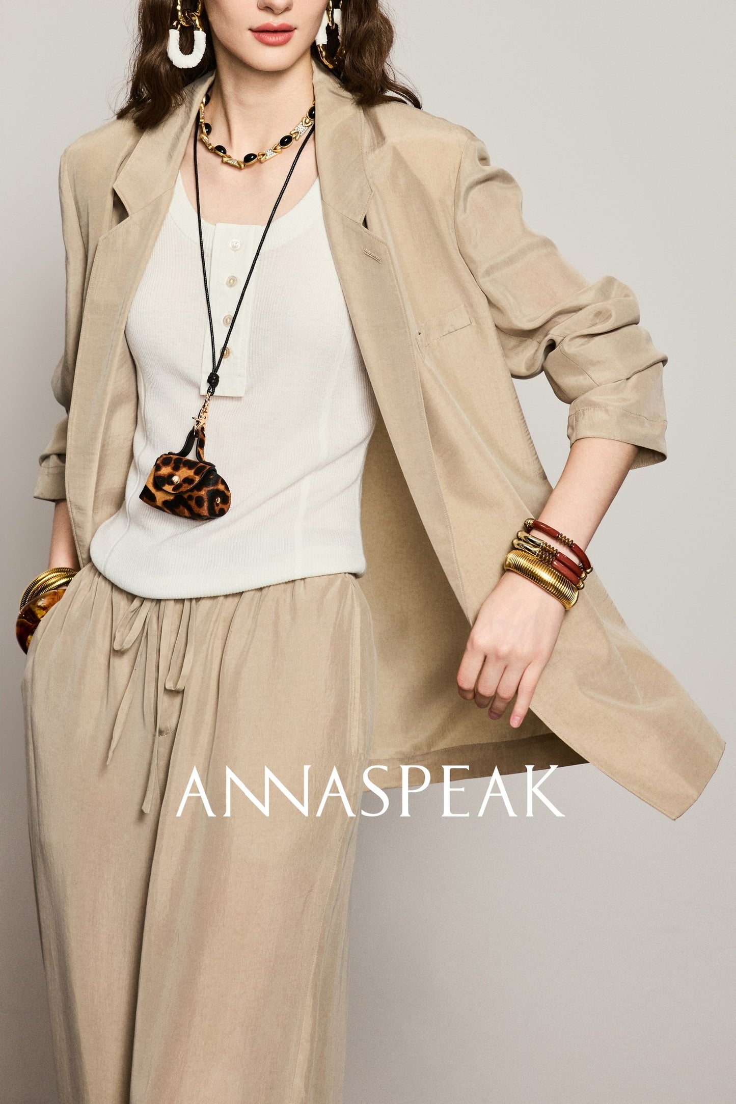 ANNASPEAK cowhide fashion pendant accessory leopard print headphone case-CHISUYA.
