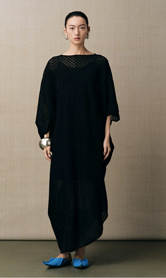 ZHUCHONGYUN classy black two-piece maxi dress-ARIKE.