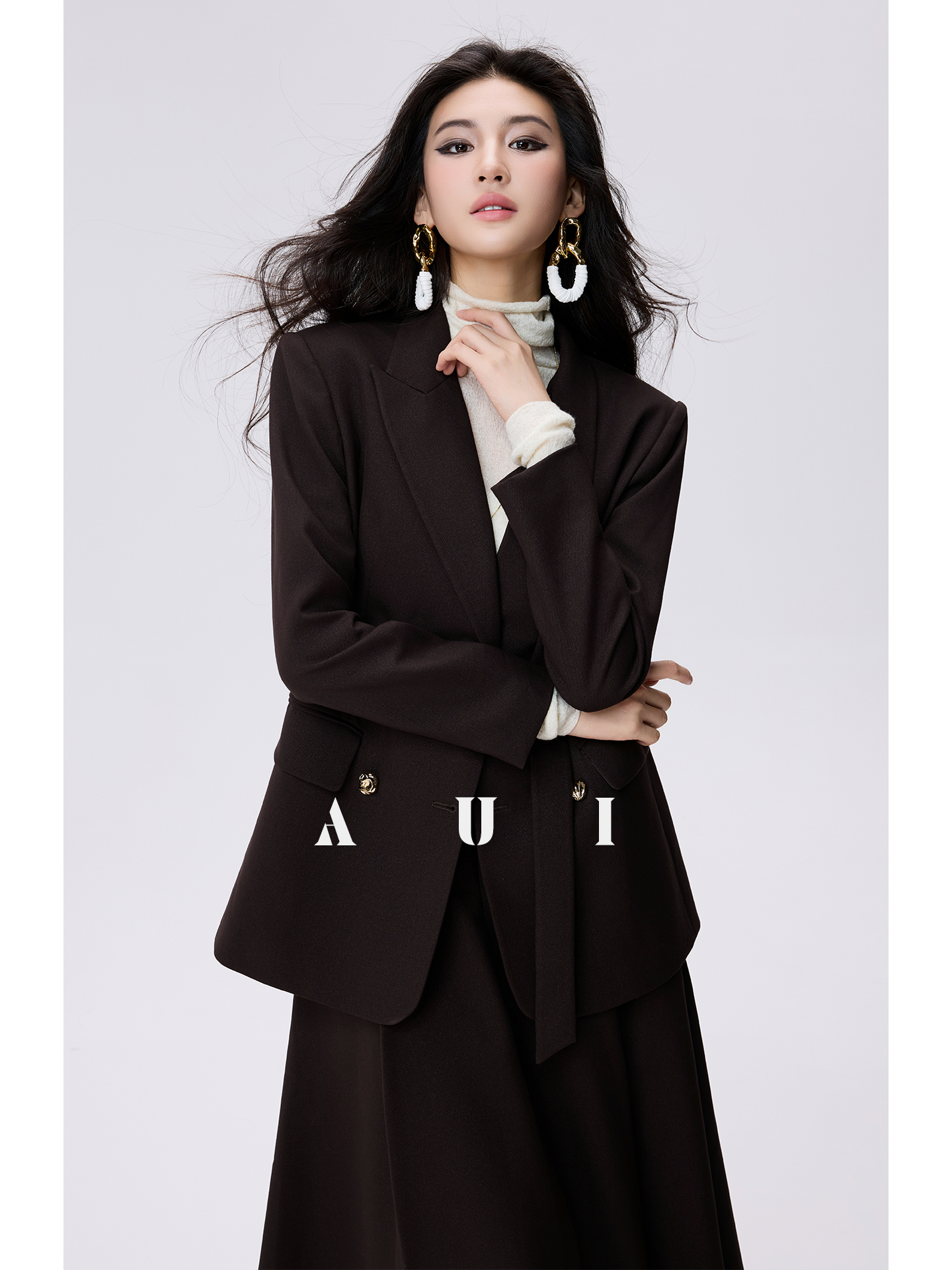 AUI  Blazer Women's New A-Line Skirt Bottom Top Three-Piece Set - Ji-Ho.
