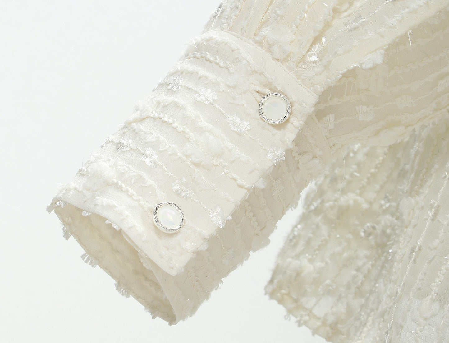 WANGXO | 3D Granular Jacquard Micro-Wrinkle Streamer V-Neck Top & Skirt Set- ADA.