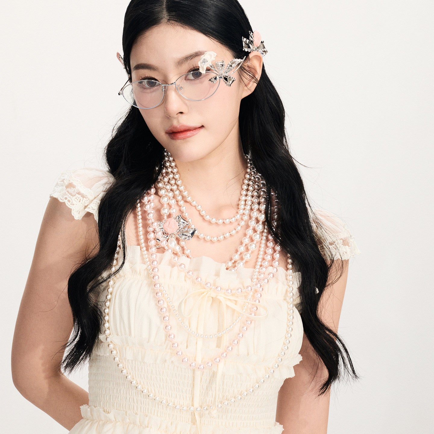 FAME Rococo Embroidered Trim Dress Midi Length Style