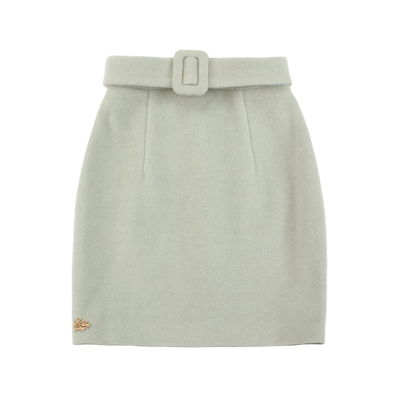 Le Palais Vintage Elegant cropped jacket with large lapel + high-waisted corporate hip suit skirt-Merritt.