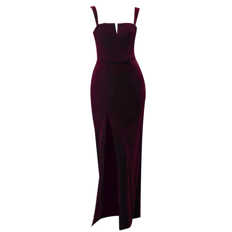 GOUDIN Evening Vintage Velvet Dress-XAVIER.