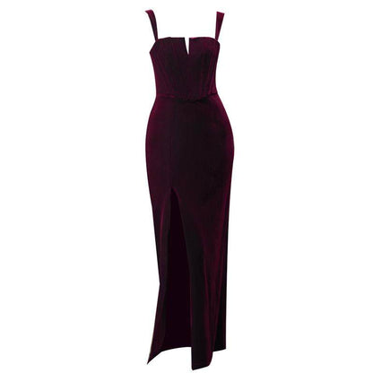 GOUDIN Evening Vintage Velvet Dress-XAVIER.