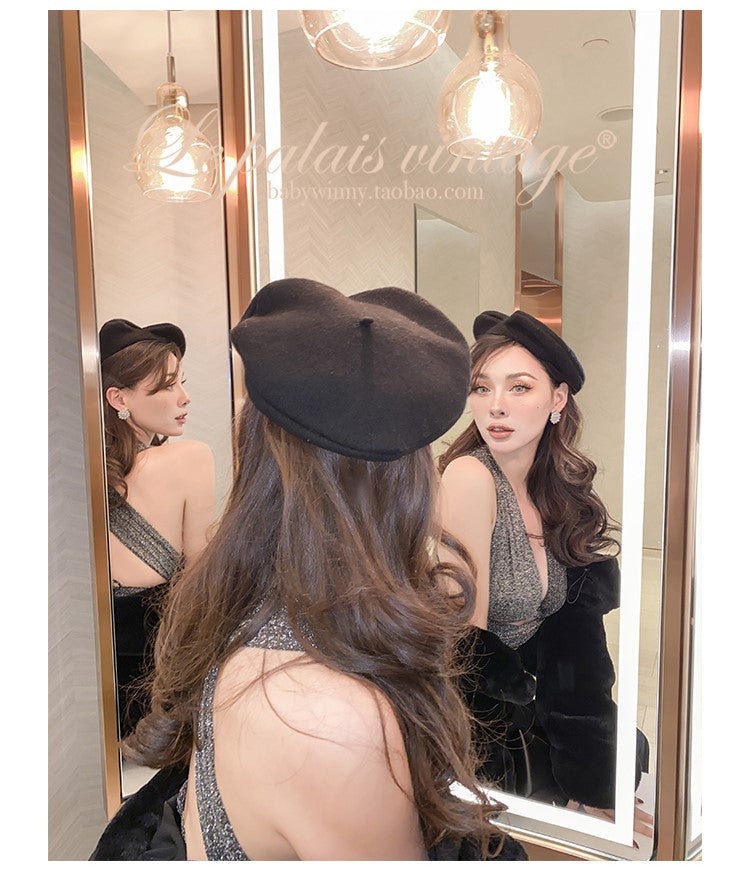 Le Palais Vintage Black Long Sleeves Short Faux Fur Coat and Dinner Skirt Suit-Selena.