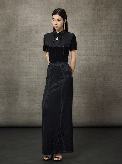 HECO Rose Crystal Tassel Shawl Women's Top - SURROUND.