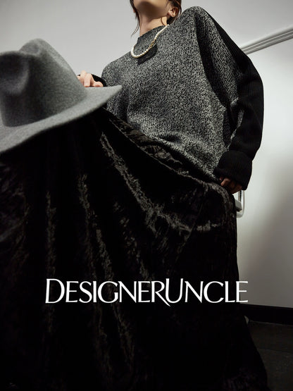 DGU "Night Weaving" Gray Sweater New Loose Lazy Style High-end Retro Versatile Jacket - Avery.