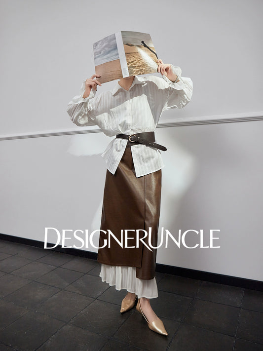 DGU "Hibiscus" white new design loose commuting versatile slimming top - ARCANE.