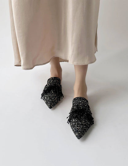 B-FEI hand-knitted pointed semi-toe shoes-AMY.