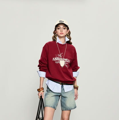ANNASPEAK  denim Bermuda denim shorts-WAA.