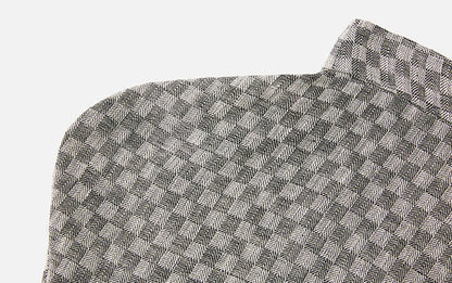 ZHUCHONGYUN linen checkerboard texture irregular skirt--KIMESTU.