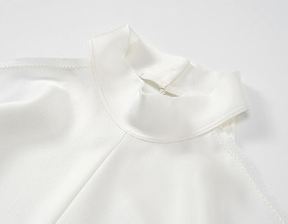 COMME MOI Lv Yan Designer Summer Women's Small Stand Collar Floater Top - ALTER.