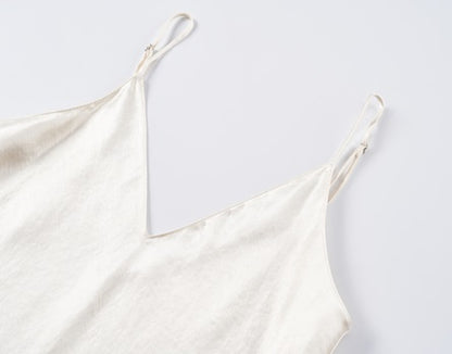 COMME MOI Lu Yan Designer Women's Full Acetate Texture Fashion V-Neck Sling - JAMES.