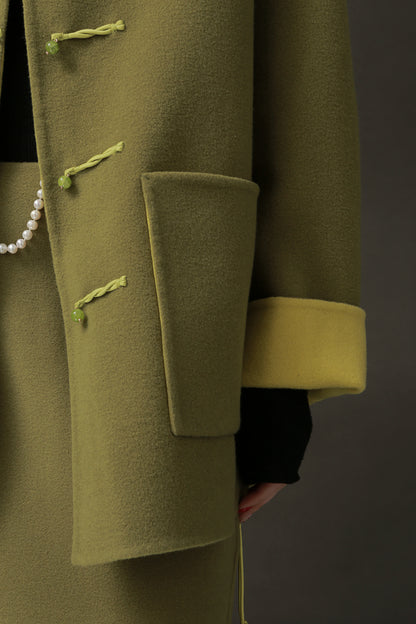 PIAOIN Elegant niche national style design sense woolen jacket -SENA