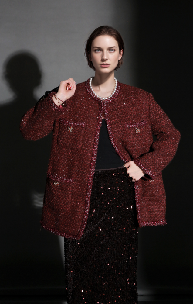 PIAOIN Elegant and Luxurious Small French Wool Short Jacket Spring-TIA