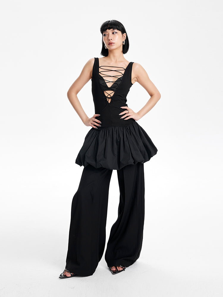 TINY IN vest-style dress with ballerina-style sleeveless slim ties-PIPO