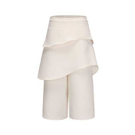 ATELIER MISS LU Fall/Winter Multi-layered Cut Splicing Cropped Culottes - SURREN