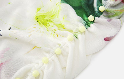 ZHUCHONGYUN round neck irregular floral dress-CABA.