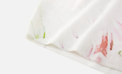 ZHUCHONGYUN round neck irregular floral dress-CABA.