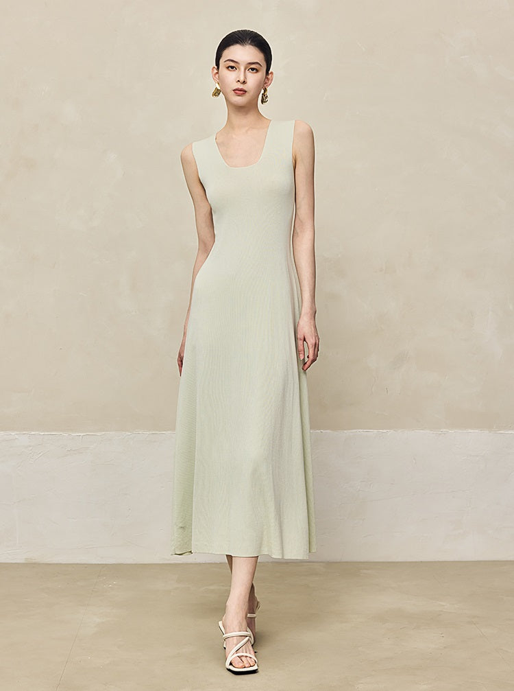 HECO Back Cross Midi Sleeveless Dress - SAVIOR.